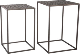 PTMD Hailee Gold square iron side table SV2