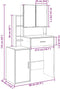 vidaXL - Kaptafel - met - kastje - 80x35x132 - cm - sonoma - eikenkleurig