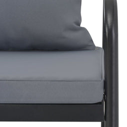 vidaXL - Tuinbank - tweezits - met - kussens - aluminium - grijs