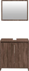 vidaXL - 2-delige - Badkamermeubelset - bewerkt - hout - bruin - eikenkleur