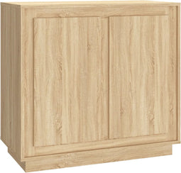 vidaXL - Dressoir - 80x34x75 - cm - bewerkt - hout - sonoma - eikenkleurig