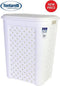 Wasmand met deksel - 50 Liter- Rechthoekig - Wit