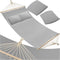 tectake® Dubbele hangmat - 2 personen - 2 kussens - Ligvlak 230x145 cm - Draagvermogen 240 kg - Grijs (2 stuks)
