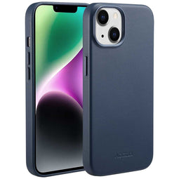 Accezz iPhone 14 - MagSafe Leather Backcover - Echt leer - Donkerblauw