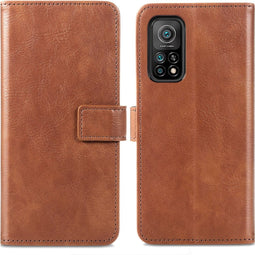 iMoshion Hoesje Geschikt voor Xiaomi Mi 10T Pro / Mi 10T Hoesje Met Pasjeshouder - iMoshion Luxe Bookcase - Bruin