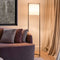 Atmooz - Vloerlamp Moyo - Staande Lamp - Stalamp - Woonkamer - Zwart en witte kap - Hoogte 150cm - Metaal