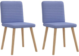 vidaXL - Eetkamerstoelen - 2 - st - stof - jeansblauw