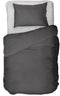 Kayori Elin - Dekbedovertrek Katoensatijn - 140x200-220 cm +1 sloop - Eenpersoons - Antracite