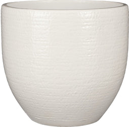 Mica Decorations - Plantenpot/bloempot - terracotta - wit flakes relief- D29/H26 cm