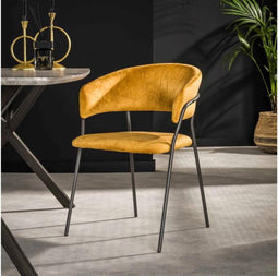 Eetkamerstoel Club - Goudkleurig velours | Meubelplaats (set van 2)