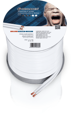 Oehlbach SP-40 - Luidsprekerkabel 2 x 4,0 mm² - minihaspel 30,00 m - Wit