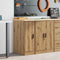 vidaXL - Garagekast - 30x51x85 - cm - massief - grenenhout - artisan - eikenkleurig