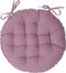 Atmosphera DELUXE stoelkussen rond roze - ronde stoelkussens - D38 cm - Met 2 lintjes