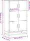 vidaXL - Hoge - kast - 68x35x106,5cm - bewerkt - hout - en - metaal - bruin - eikenkleur