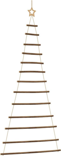 vidaXL - Hangende - kerstboom - met - topster - 86x180 - cm - naturel - tak