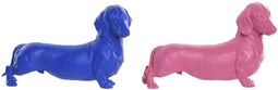 Home ESPRIT - Decoratieve figuren Hond - Blauw Roze 37 X 16,5 X 25 CM (2 stuks)