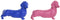 Home ESPRIT - Decoratieve figuren Hond - Blauw Roze 37 X 16,5 X 25 CM (2 stuks)