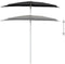 vidaXL - Parasol - half - met - paal - 180x90 - cm - zwart