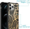 iMoshion Hoesje Geschikt voor iPhone 12 Pro / 12 Hoesje Met Koord - iMoshion Design Hoesje met Koord - Goud / Zwart / Golden Leaves