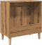 vidaXL - Wastafelkast - 58x33x60 - cm - bewerkt - hout - artisanaal - eikenkleur