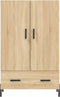 vidaXL - Hoge - kast - 69,5x31x115 - cm - bewerkt - hout - sonoma - eikenkleurig
