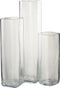 J-Line vaas Recht Vierkant - glas - transparant - large - 52 cm hoog