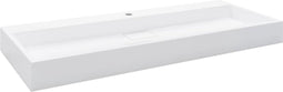 vidaXL - Wastafel - 120x46x11 - cm - mineraal - gegoten/marmer - gegoten - wit
