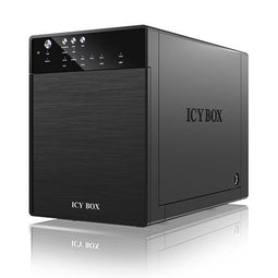 Icy Box IB-3640SU3 - Dock - 4x 2.5"/3.5" bays - USB 3.2 en eSATA - Zwart