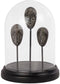 Decoratie Stolp met Afrikaanse Maskers - Interieur - 18X18X23CM - Glazen bol - Glas - Zwart