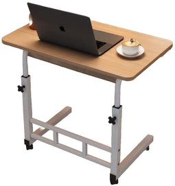 Ceruzo Laptoptafel - Verrijdbare Bedtafel - Verstelbaar 63-87 cm - Houtlook 80x40 cm