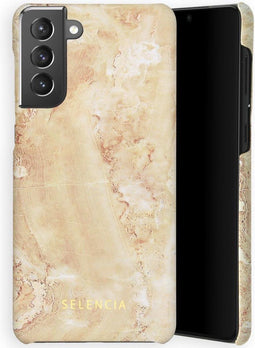 Selencia Hoesje Geschikt voor Samsung Galaxy S21 Plus Hoesje - Selencia Maya Fashion Backcover - geel