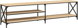 vidaXL - Tv-meubel - 200x40x50 - cm - bewerkt - hout - metaal - sonoma - eikenkleurig