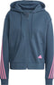 adidas Future Icons 3-Stripes Ritshoodie - Dames - Losvallend model - Turquoise - L