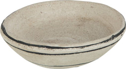 J-Line schaal Streep - terracotta - beige/zwart - small