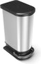 Rotho Paso pedaalemmer - afvalscheider 50L - 2x25L - BPA vrij - zilver metallic