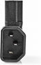 Nedis Verlengstekker - IEC-320-C13 - IEC-320-C14 - Links Gehoekt - Vernikkeld - PVC - Zwart - Envelop - 1 Stuks