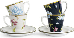 Laura Ashley Heritage Collectables Espresso Kopjes met Schotel - Midnight en Cobblestone - 9 cl.