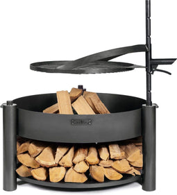 CookKing Multi-functionele Vuurschaal Montana X met Grillrooster 60 cm - Hoge Kwaliteit Staal - Handgemaakt in Europa