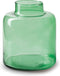 Jodeco Bloemenvaas Willem - transparant groen glas - 19 x 17 cm - fles vorm vaas