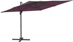 vidaXL - Zweefparasol - met - LED-verlichting - 400x300 - cm - bordeauxrood