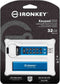Kingston IronKey Keypad 200 - Flash geheugen - 32GB - Blauw