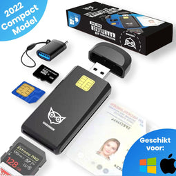 Good2know® 2022 - USB ID Kaartlezer - Multifunctioneel voor eID en SD Kaarten - Zwart