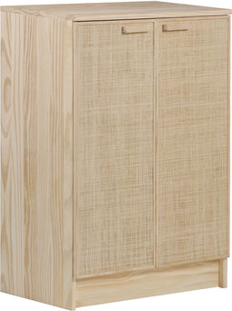 Astigarraga Aura - Wandkast - 2 deuren - 65x36x96cm - 100% massief grenen - Raffia fronten