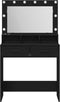 vidaXL - Kaptafel - met - LED-verlichting - - - Zwart - Eiken - 79x41x135 - cm