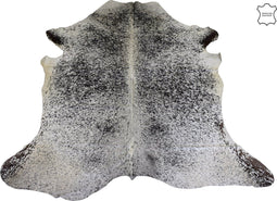 J-Line tapijt Koeienvel - leer - zwart/wit/grijs