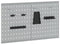 vidaXL - Pegboards - 2 - Pack - met - 8 - Accessoires, - Grijs, - 50x60 - cm, - Staal