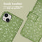 iMoshion Hoesje Geschikt voor iPhone 14 Hoesje Met Pasjeshouder - iMoshion Design Bookcase smartphone - Groen / Green Flowers