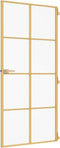 vidaXL - Binnendeur - smal - 93x201,5 - cm - gehard - glas - en - aluminium - goudkleur