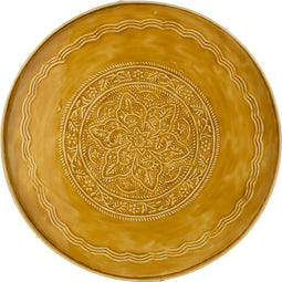 J-Line plateau Rond Klassiek - ijzer - oker - large