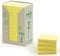 Post-it® Notes, Gerecycleerd, Toren, Geel, 38 x 51 mm, 24 Blokken, Non X-Wrapped, 100 Blaadjes/Blok